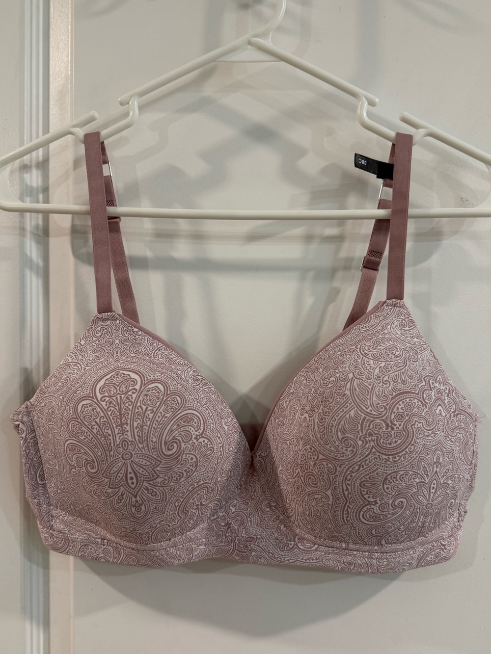 Tahari Light Pink Paisley Molded T-Shirt Bra